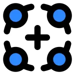 Four Round Point Connection SVG Icon